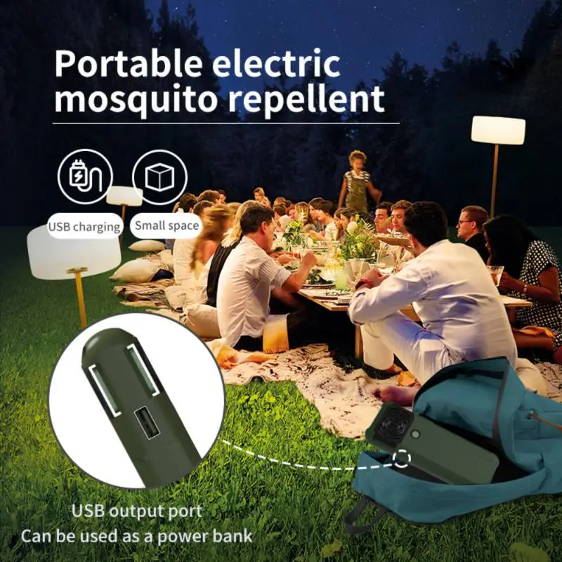 

Electric Mosquito Repellent Outdoor Portable Mosquito Repellent Two Modes USB Cable Fast Charging Heating 360 Degree Protection