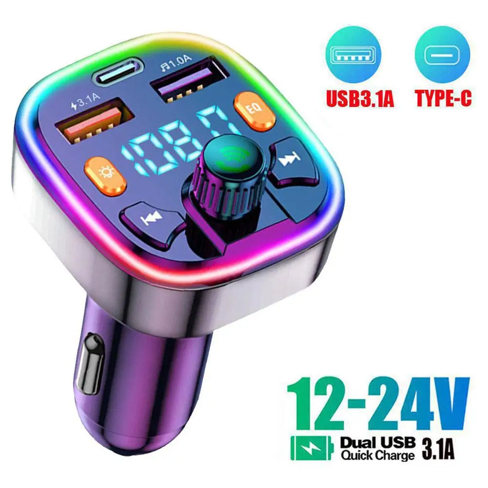 FM-трансмиттер Q5 с двумя USB-портами 18 Вт Bluetooth