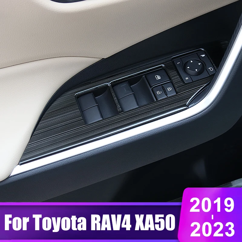 

For Toyota RAV4 XA50 2019 2020 2021 2022 2023 RAV 4 Hybrid Car Window Glass Lift Switch Panel Button Trim Cover Accessories