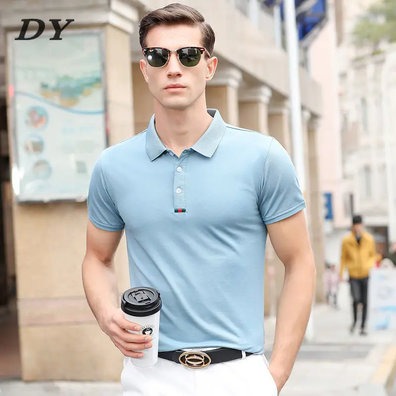 

Мужская полосатая рубашка-поло DY, повседневная одежда с отложным воротником и коротким рукавом, лето 2022