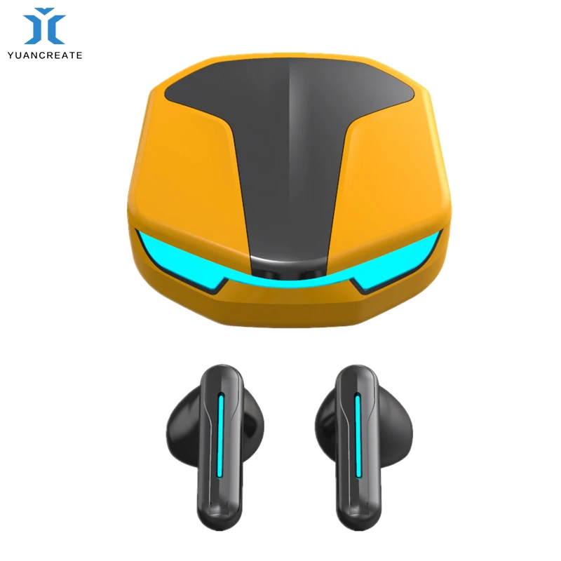

YUANCREATE Gaming Headset TWS Bluetooth Headphones Binaural Fingerprint Wireless Earphones Long Battery Life Cool Without Delay