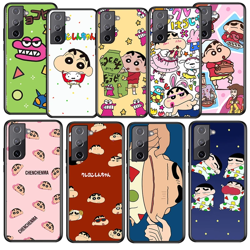 

Shin-chan Cartoon Crayon For Samsung Galaxy S22 S21 S20 Ultra Plus Pro S10 S9 S8 S7 4G 5G Soft Black Phone Case Funda Coque Capa