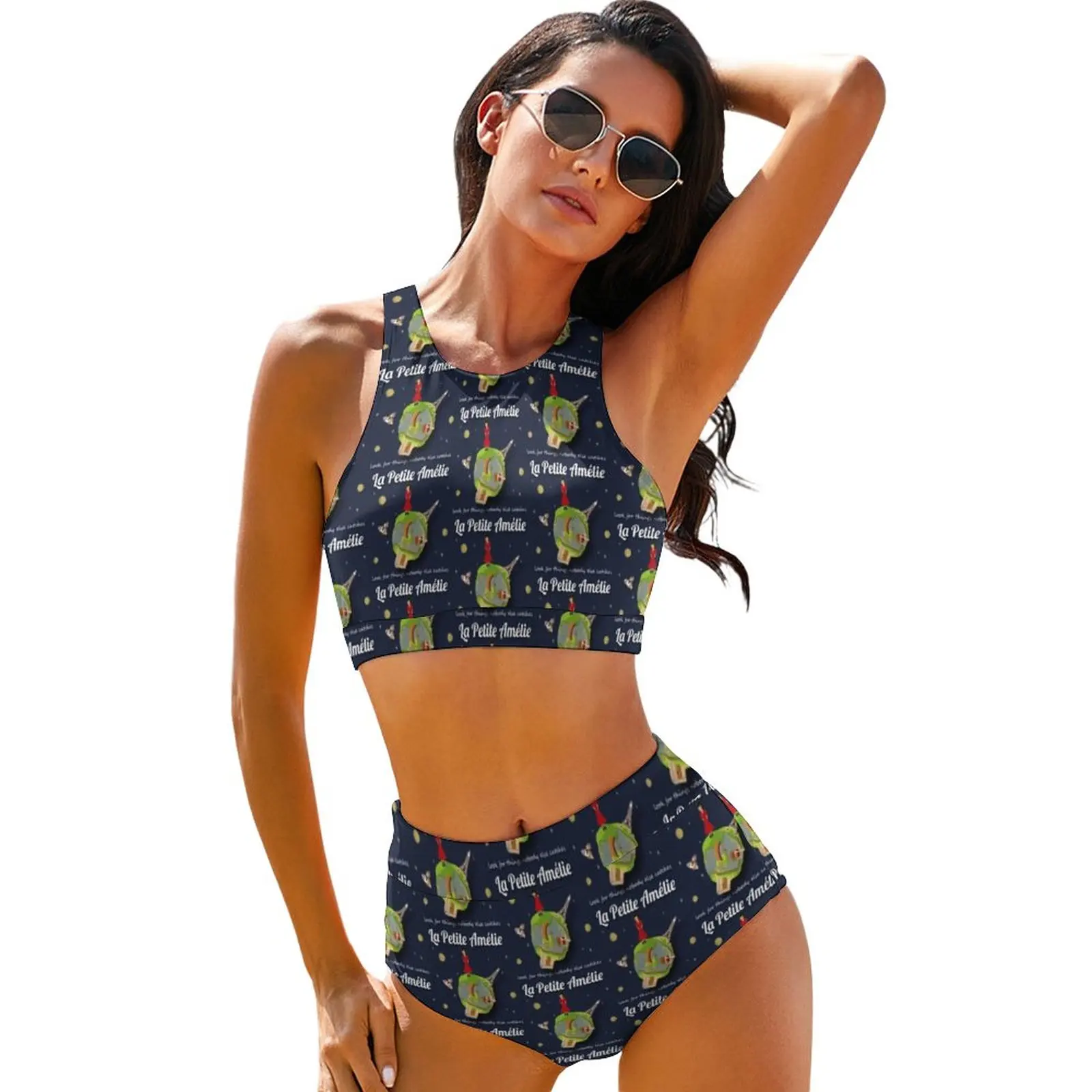 

The Little Prince Bikini Swimsuit Sexy French Cinema High Waist Bikini Set Trendy Swimwear Print Bathing Suit Biquinis Big Size