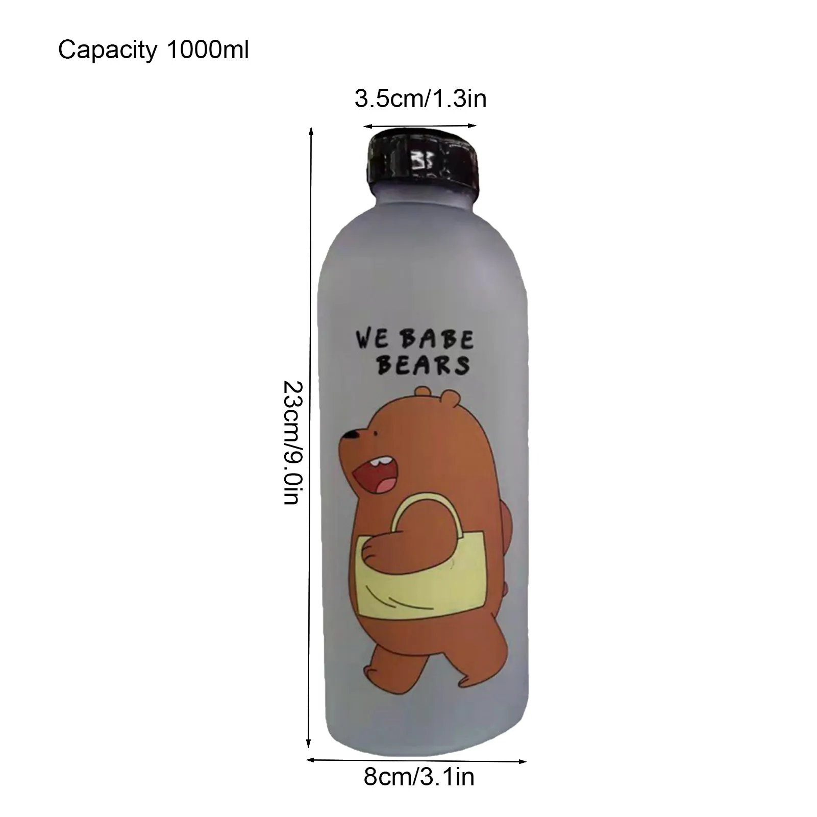 Горячая милая бутылка для воды 1000 мл портативная спортивная герметичная уличная