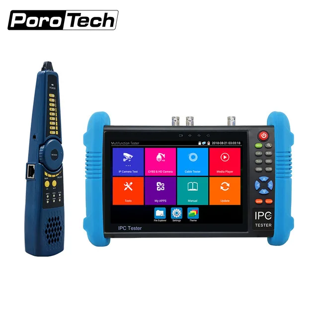 WANGLU IP camera tester 7 inch IPS Analog IP Touch Screen AHD CVI TVI in cctv tester with conventional 4K H.254  IPC9800MOVTADHS