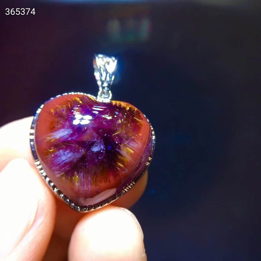 Ожерелье с подвеской из натурального какоксенита Красного ауралита 23