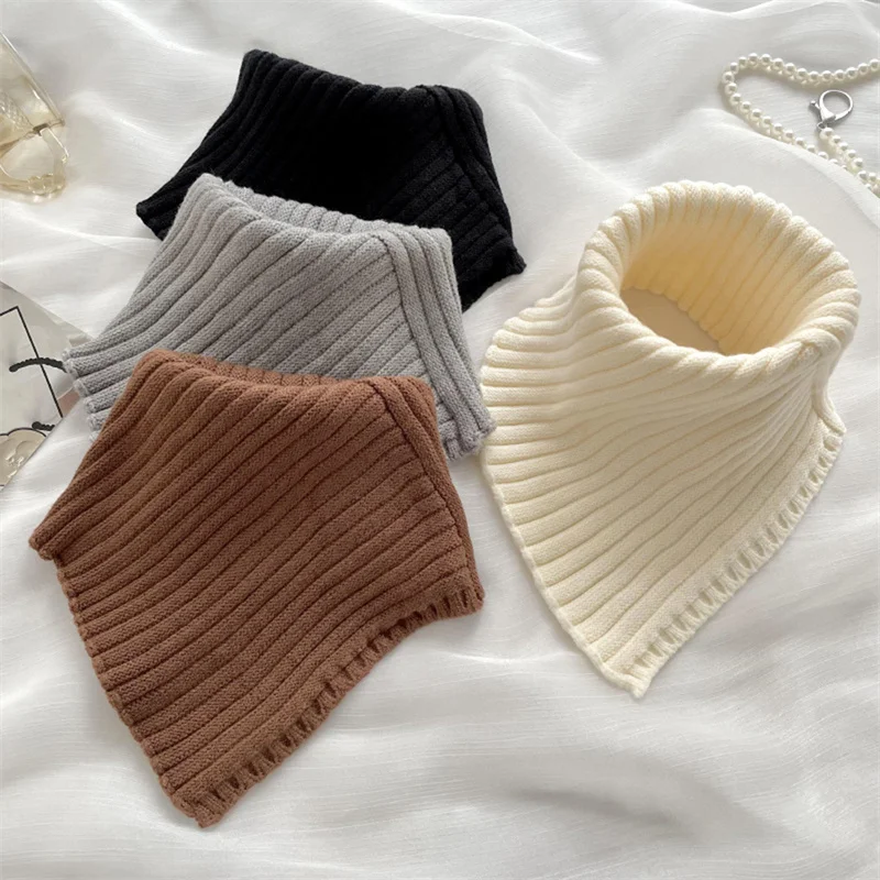 

New Fashion Autumn Winter Knitted Fake Collar Scarf Women Warm Turtleneck Neck Warmer Detachable Winter Warm Windproof Scarf