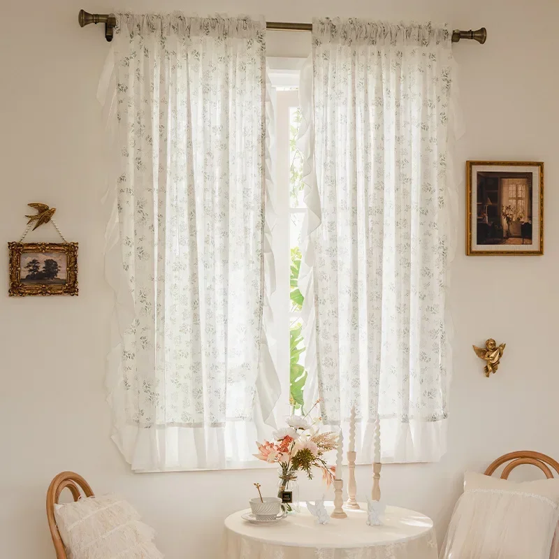 Корейские занавески с рюшами и ромашками дорожные карманные шторы цветочным