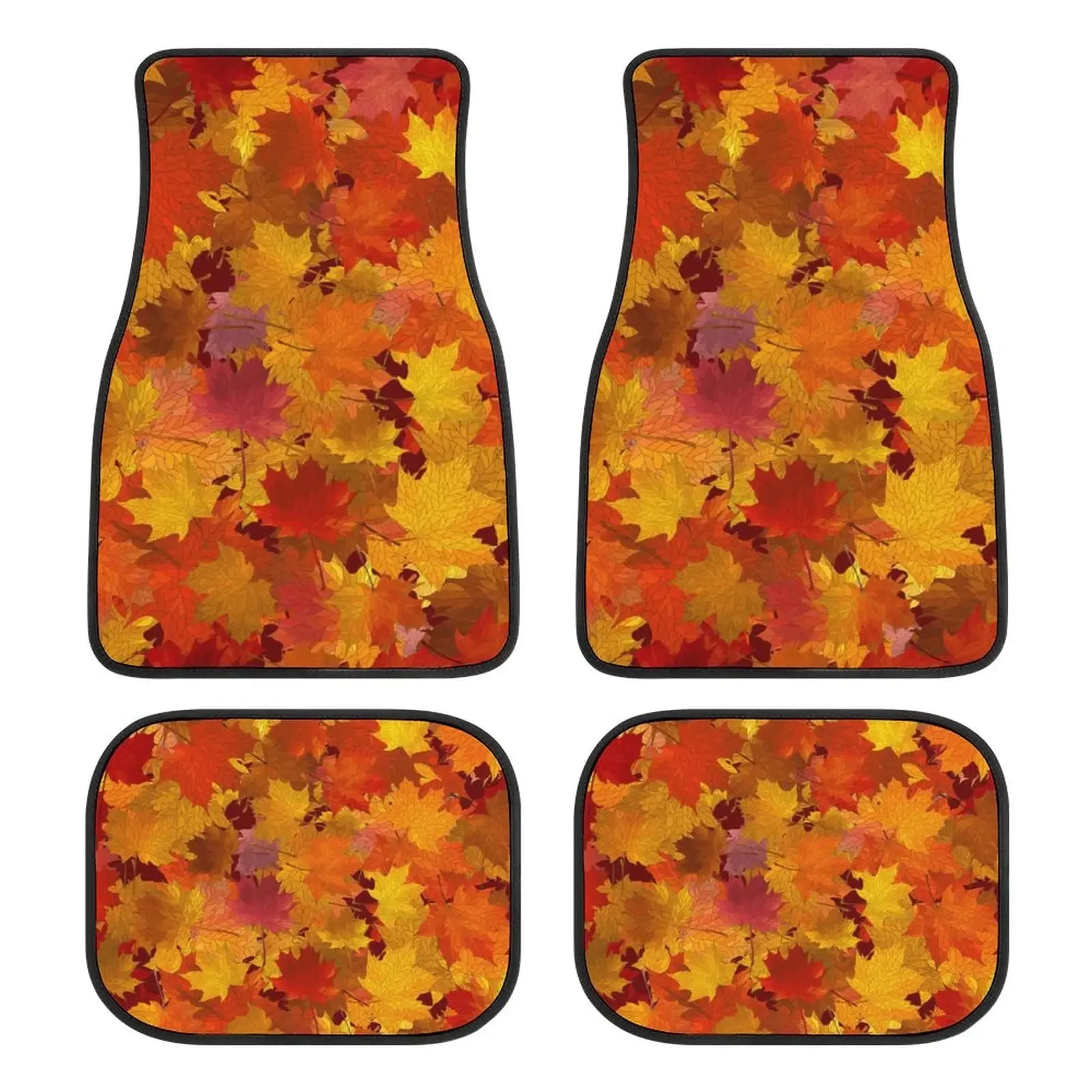 

Автомобильные коврики в виде кленовых листьев для любой погоды, передние и задние автомобильные коврики, нескользящее одеяло для ног, подходит для седанов, внедорожников, грузовиков, фургонов