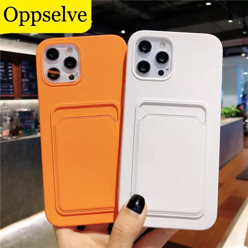 

Luxury Wallet Card Slot Case For iPhone 13 12 Mini 11 Pro XS Max X XR 7 8 6 6S SE 2022 Soft Silicone Card Holder Back Cover Capa