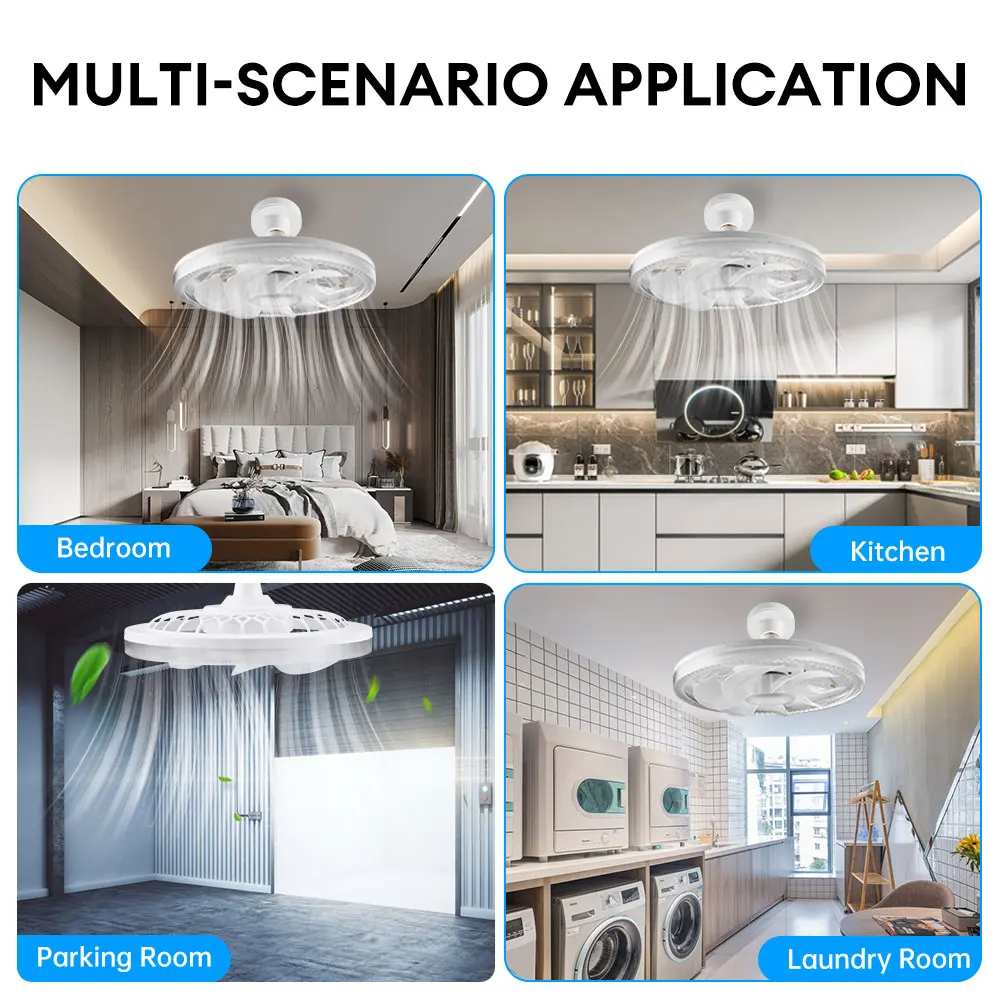 Светодиодный потолочный вентилятор 45 Вт E27 с регулируемой яркостью