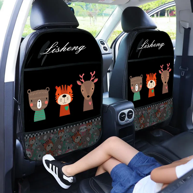 

Cartoon Car Anti Kick Mat Car Seat Back Protector Organizer Cover Baby Waterproof Anti Dirt Pad Storage Tidying Car Accessories