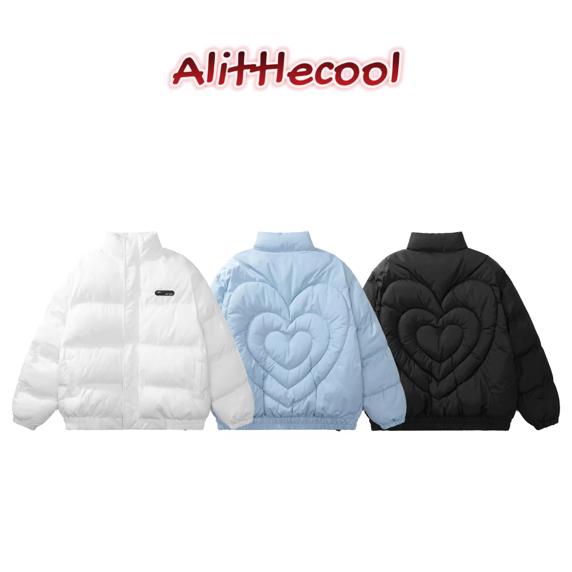 

Мужские толстые зимние Пузырьковые куртки в стиле хип-хоп, теплая хлопковая одежда с надписью Love и тиснением, короткое пальто для пар, уличн...