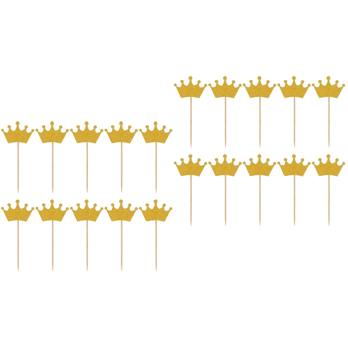 

48 шт., блестящие бумажные украшения для торта в форме короны