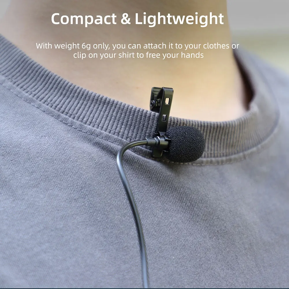 

Type-C Lavalier Microphone Vlog Live Recording Portable Lapel Lavalier Microphone Interview High Sensitivity for Action Insta360