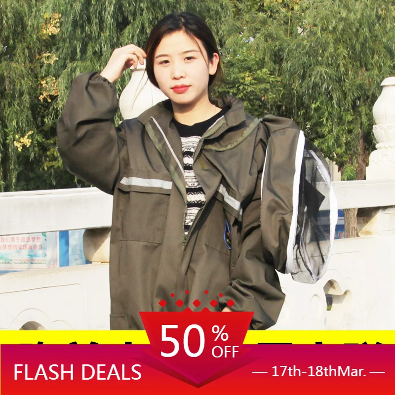 

Bee Clothing Anti-Bee Suit Full One-Piece Padded Space Protective Clothing Detachable Bee Hat HD Mesh Full Set Beekeeping Tools