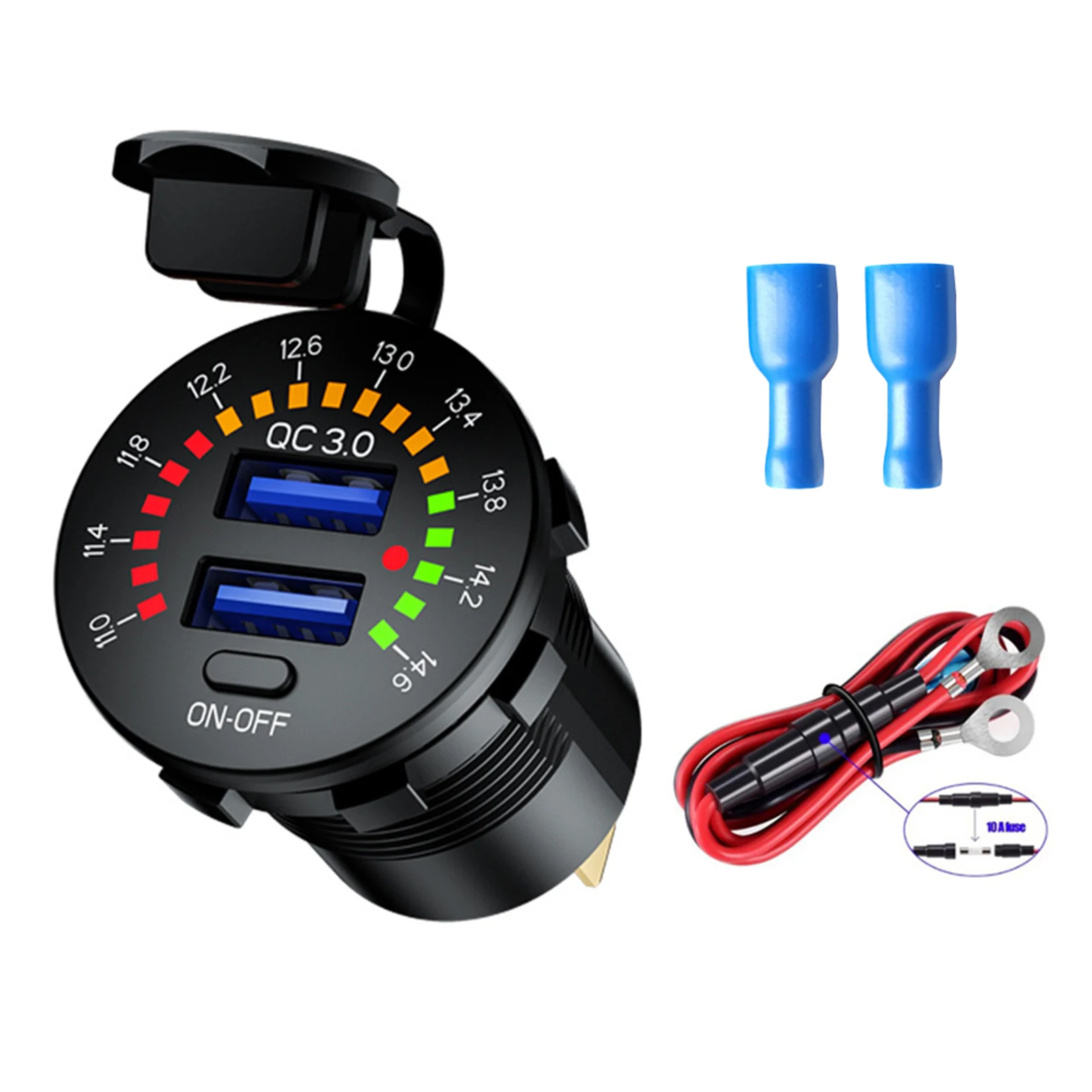 

Mobile Phone LED Indicator Warning Dual USB Portable ABS DC12V To 24V Digital Voltmeter Accessories With Lid Adapter Car Charger