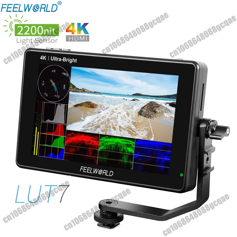 

7-дюймовый 3D LUT сенсорный экран FEELWORLD LUT7 2200 нит полевой камеры DSLR монитор 4K HDMI для Waveform VectorScope ogram