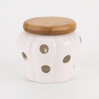 ceramic storage cans creative bamboo lid garlic ginger storage tank kitchen organizer tools home decor accessories