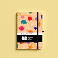 seashells and starfish bullet dotted journal a5 100gsm elastic band hard cover notebook