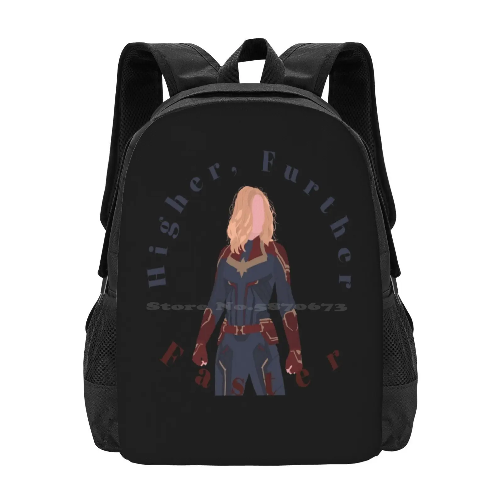 

Higher Further Faster New Arrivals Unisex Bags Student Bag Backpack Comics Captain Carol Danvers Natasha Romanoff Scarlet Witch