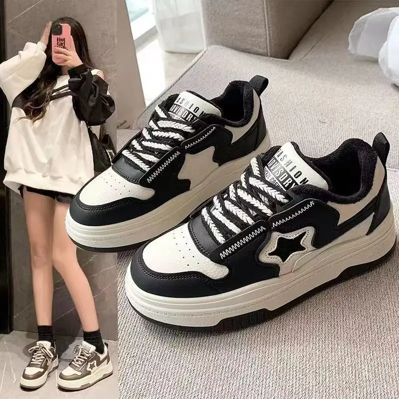 

2023 spring new versatile star plush low-top sports casual shoes women's shoes