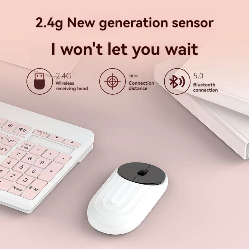 Перезаряжаемая Беспроводная Bluetooth-мышь Двухрежимная 5 2 Бесшумная компьютерная