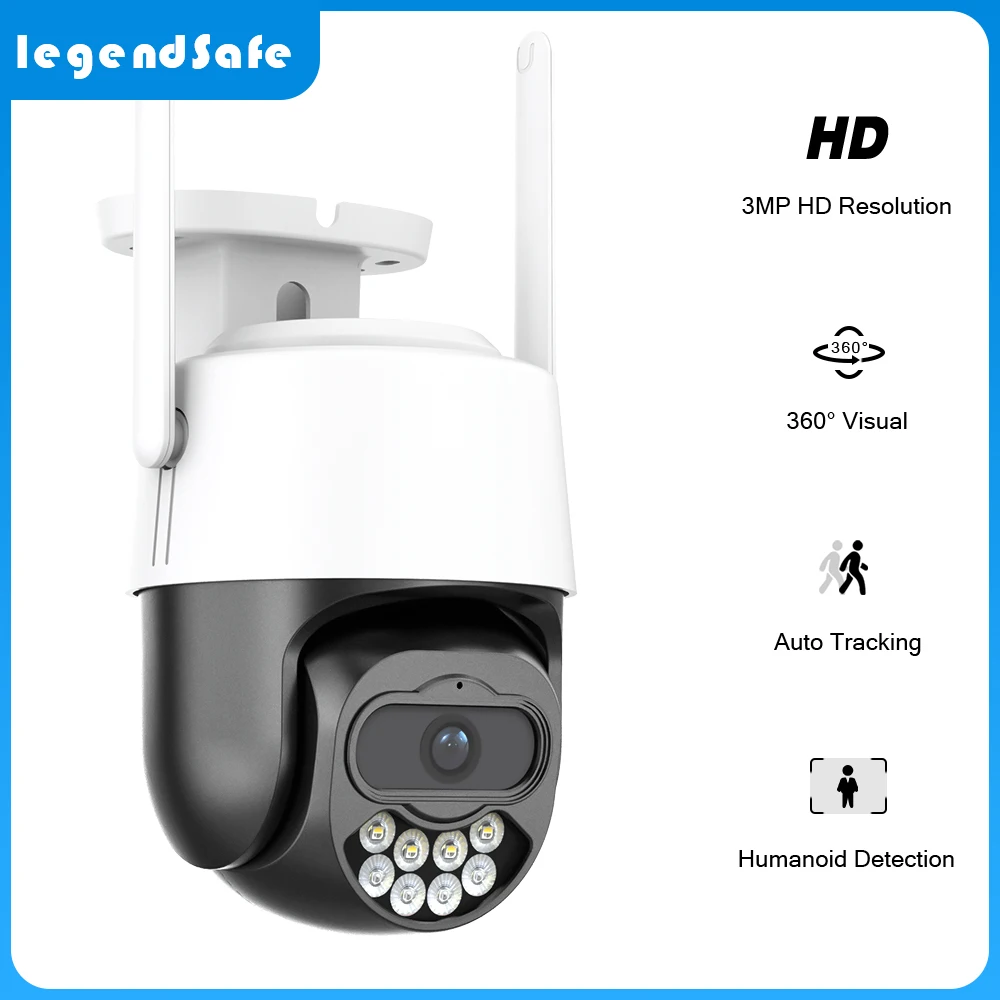 

2MP WiFi IP Camera AI Human Detection Outdoor Color Night Vision Audio CCTV Video Surveillance Cameras PTZ Security Camera