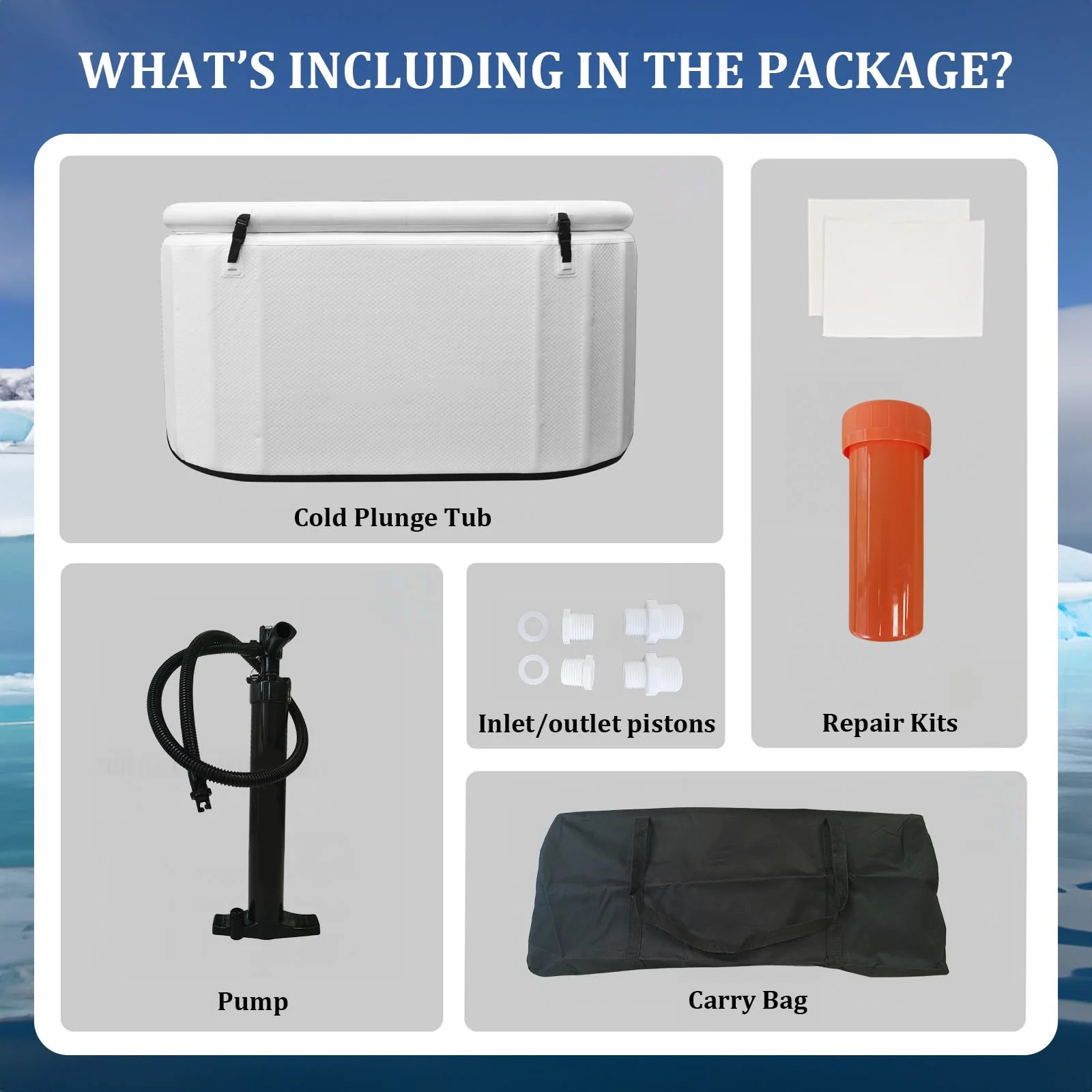 Охлаждающая ванна Ultimate с глубоким вырезом надувная для льда крышкой спортсменов