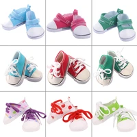 7cm doll shoes lace up canvas sneakerssports shoes for 18inch girl 43cm reborn baby doll boys toygeneration gift diy