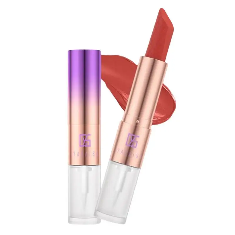 

Двухсторонняя помада 2 в 1, не выцветает, водостойкий дождевик, помада для макияжа лица, сверхурочный блеск для губ, Многофункциональный Блес...