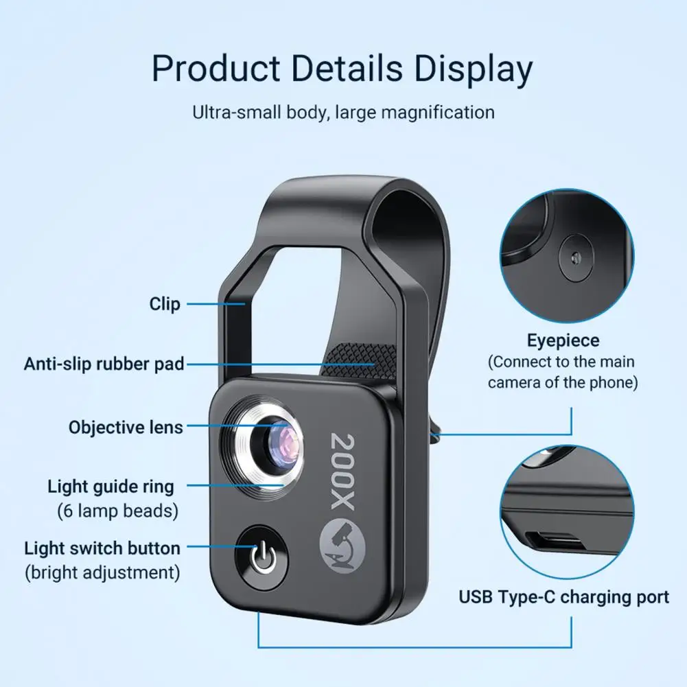 

Small 1Set Useful Functional Phone Lens Magnifier Anti-scratch Phone Lens Magnifier Portable for Kids