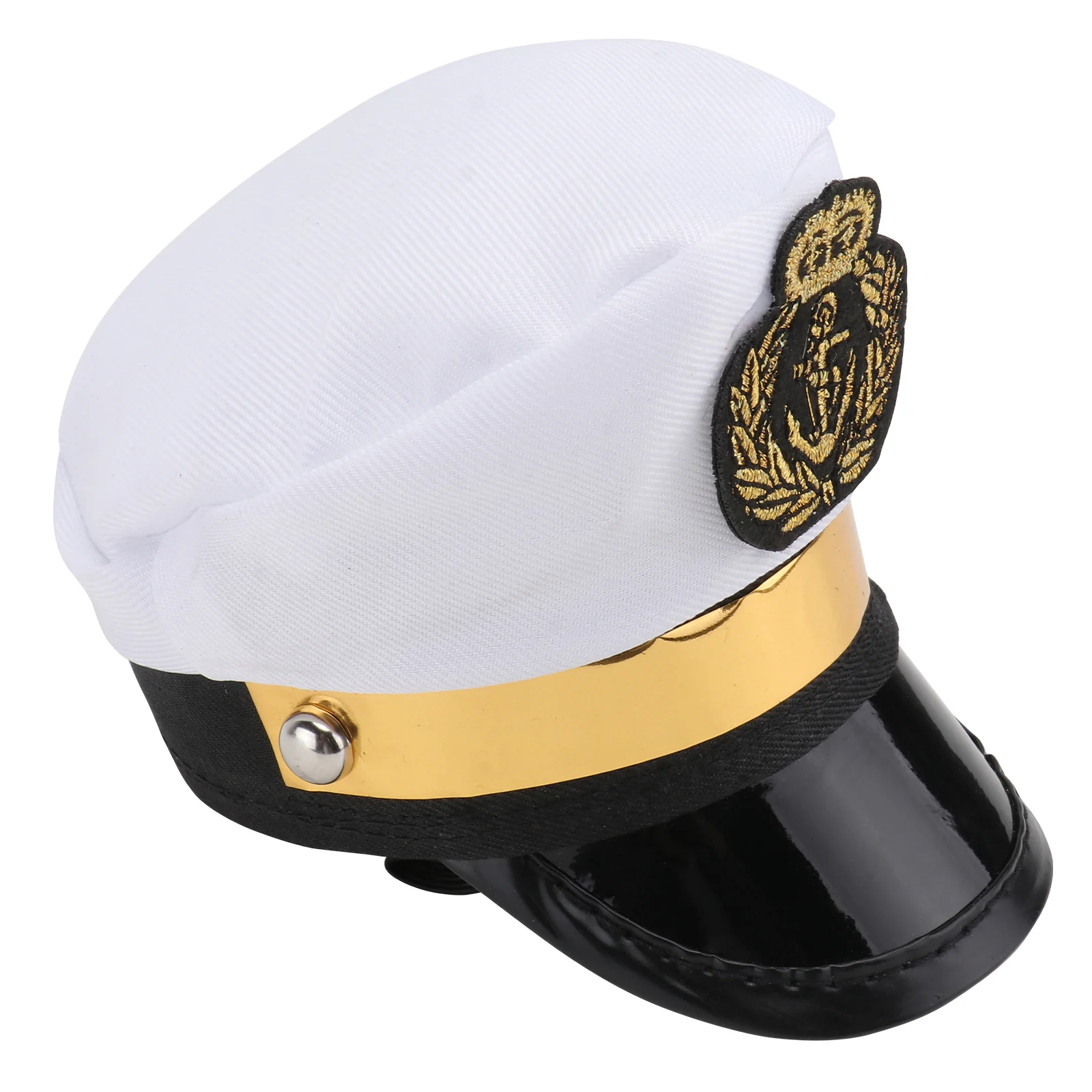 

Белая шляпа для: шляпа, шляпа для маленьких моряков, праздничный головной убор для щенка, кошки, флота, реквизит для маленьких праздничных фотографий, случайные цвета пуговиц