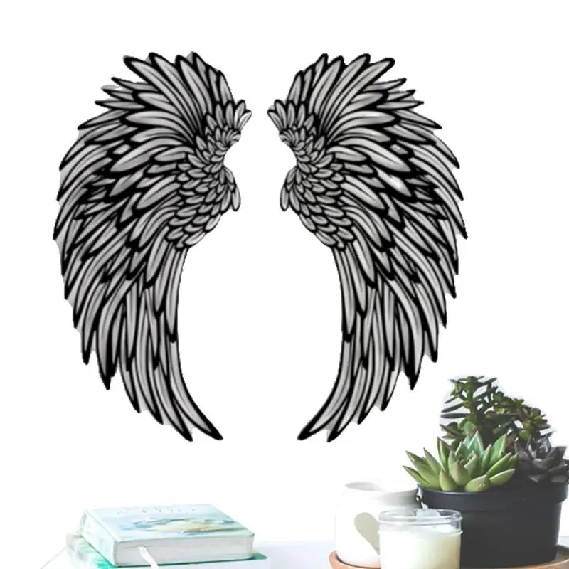 

Angel Wings Wall Art Metal Angel Wings Modern Wall Sculpture For Indoor/Outdoor Home Decor Bedroom Study Yard Offices Angelic