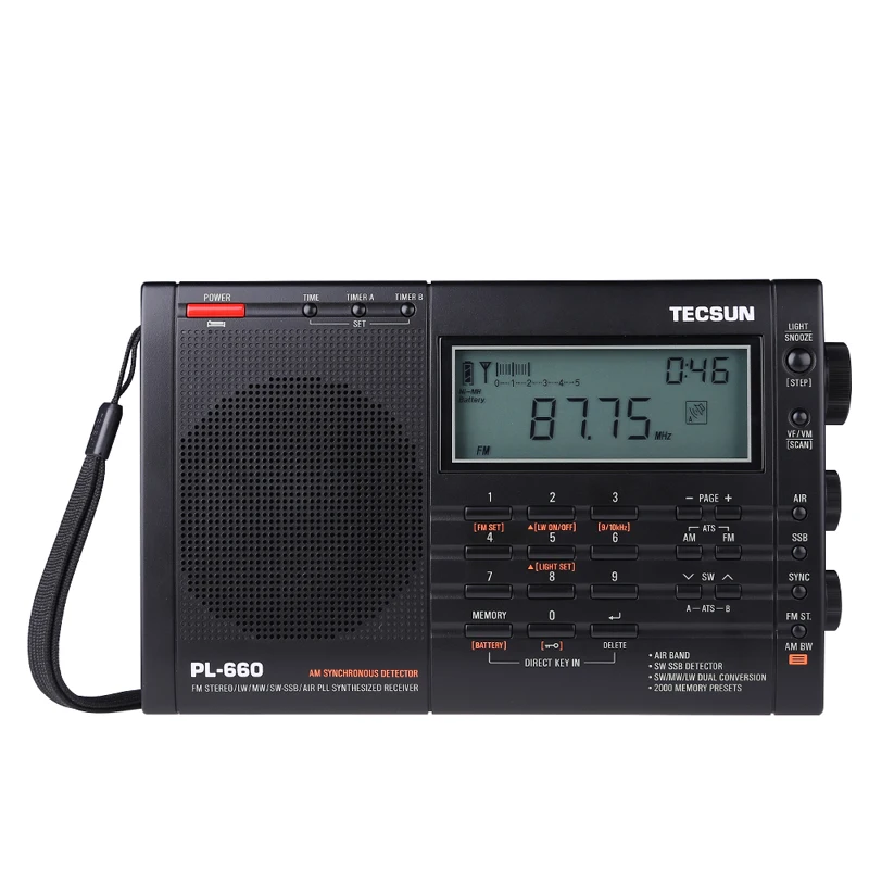 

Lastest Tecsun PL-660 Portable High Performance Full Band Digital Tuning Stereo Radio FM AM Radio SW SSB I3-001