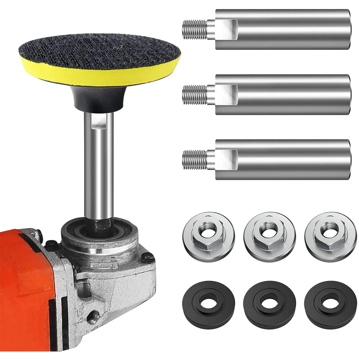 

Angle Grinder Extension Connecting Rod M10 Thread Adapter Extension Shaft with Nuts for Rotary Polisher Pad Grinding Connection