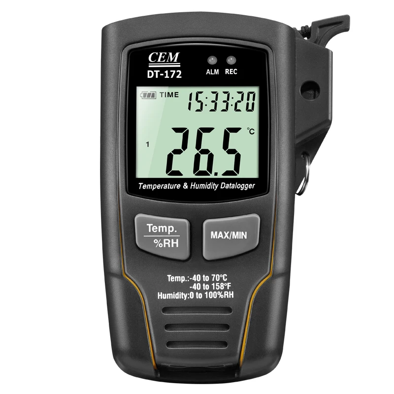 

CEM DT-172 Data Logger Temperature Humidity With Record 32000 Data Sound and Light For Warehouse/Building/Lab/Transportat