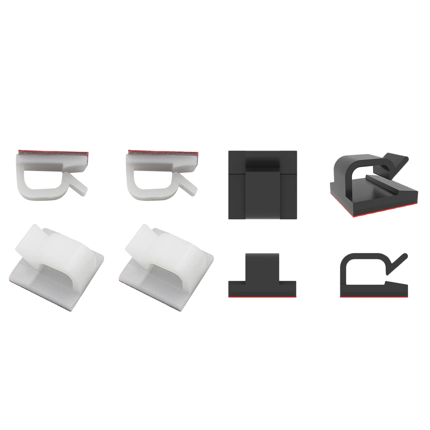 

HOT-100Pcs Adhesive Cable Permanent Wire Clips Cable Organizer Holder Permanent Anchor For Wall Table 14X14MM
