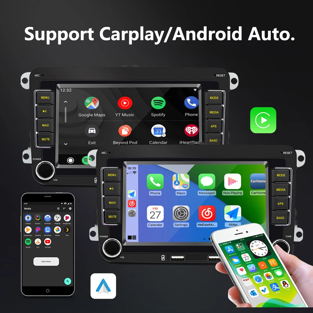 Фото Автомагнитола 2din на Android для VW Tiguan, Touran, Caddy, Jetta, Polo, Passat, Seat, мультимедийный плеер, стерео, GPS-навигация, Wi-Fi №5