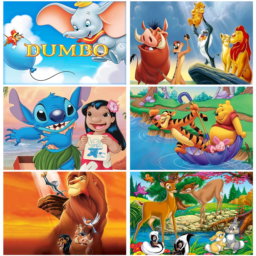 

Алмазная вышивка с животными, картина из мультфильма «Винни-Пух», «Король Лев», полноразмерная мозаика, стразы, домашний декор, 5D