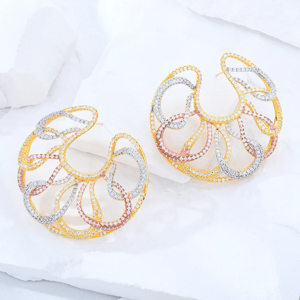 Kellybola Charm Round Earrings For Women Bridal Wedding Noble Daily Party Show Luxury Gift boucle d'oreille femme 2022