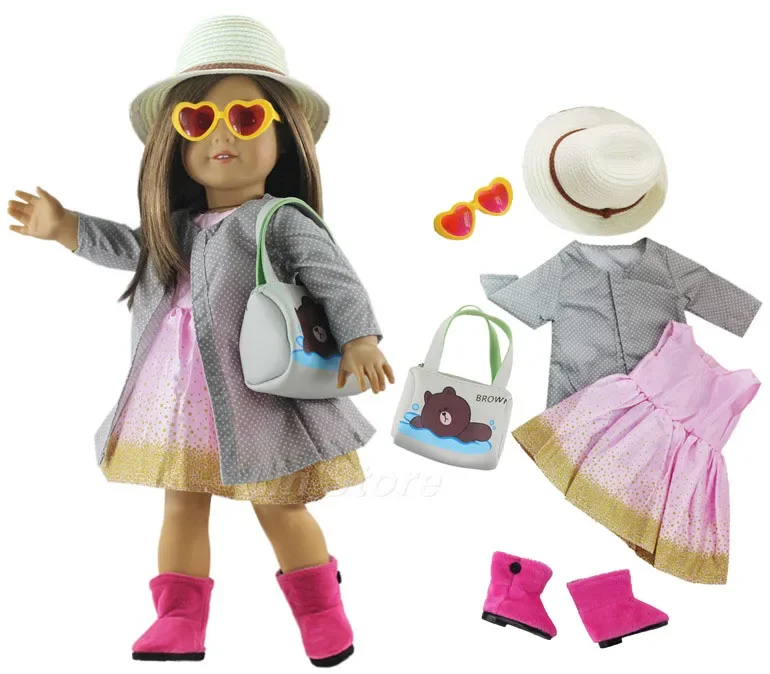 

1 Set Doll Clothes Outfit Clothes shoes for 18 inch American Doll Many Style for Choice A20