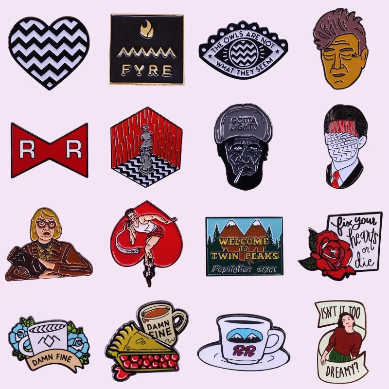 

Classic Cup American TV Show Enamel Pins Metal Cartoon Brooch Backpack Hat Collar Lapel Badge Fashion Jewelry Gifts Wholesale