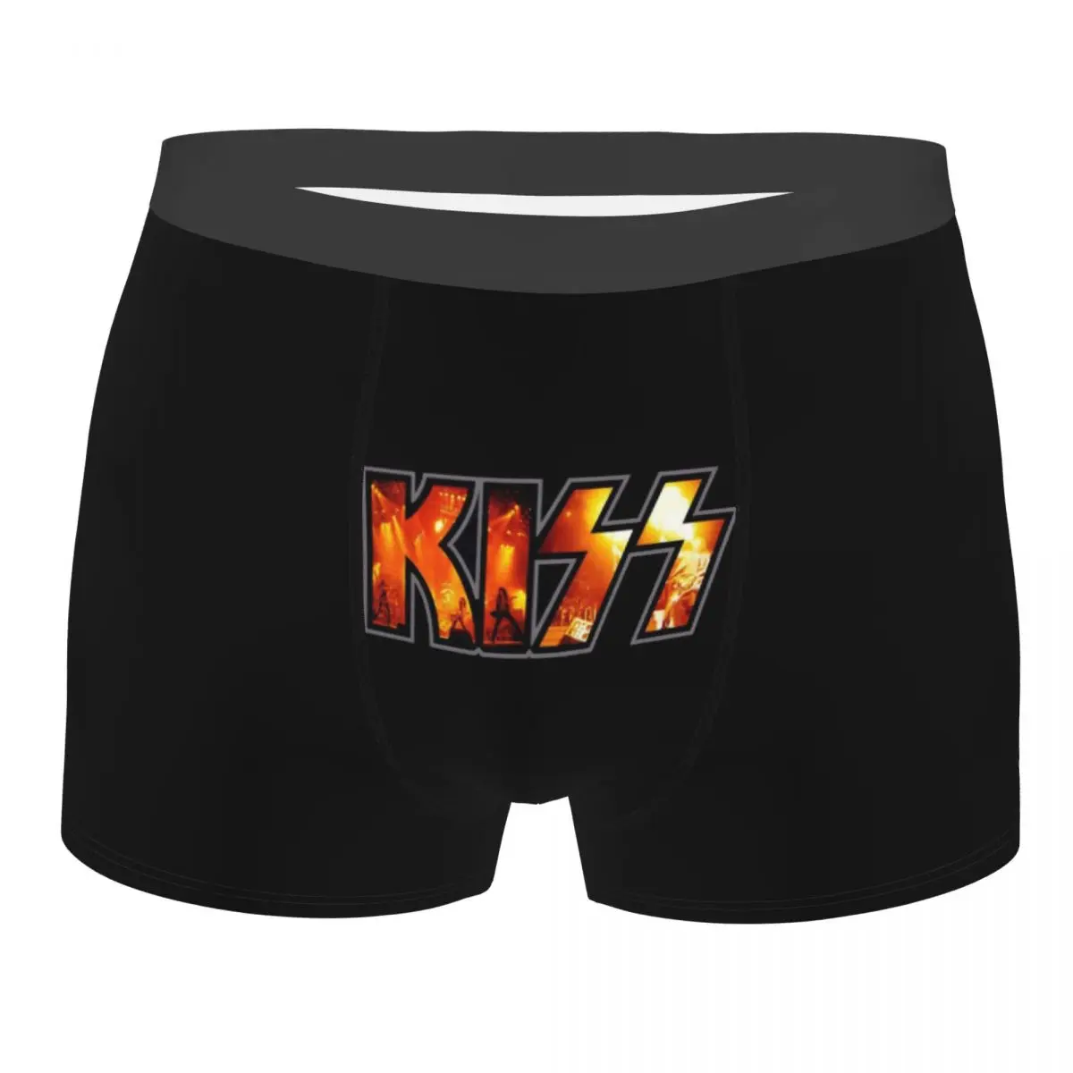 

Men's Kiss Rock Band Underwear Star Singer Sexy Boxer Briefs Shorts Panties Male Soft Underpants Plus Size