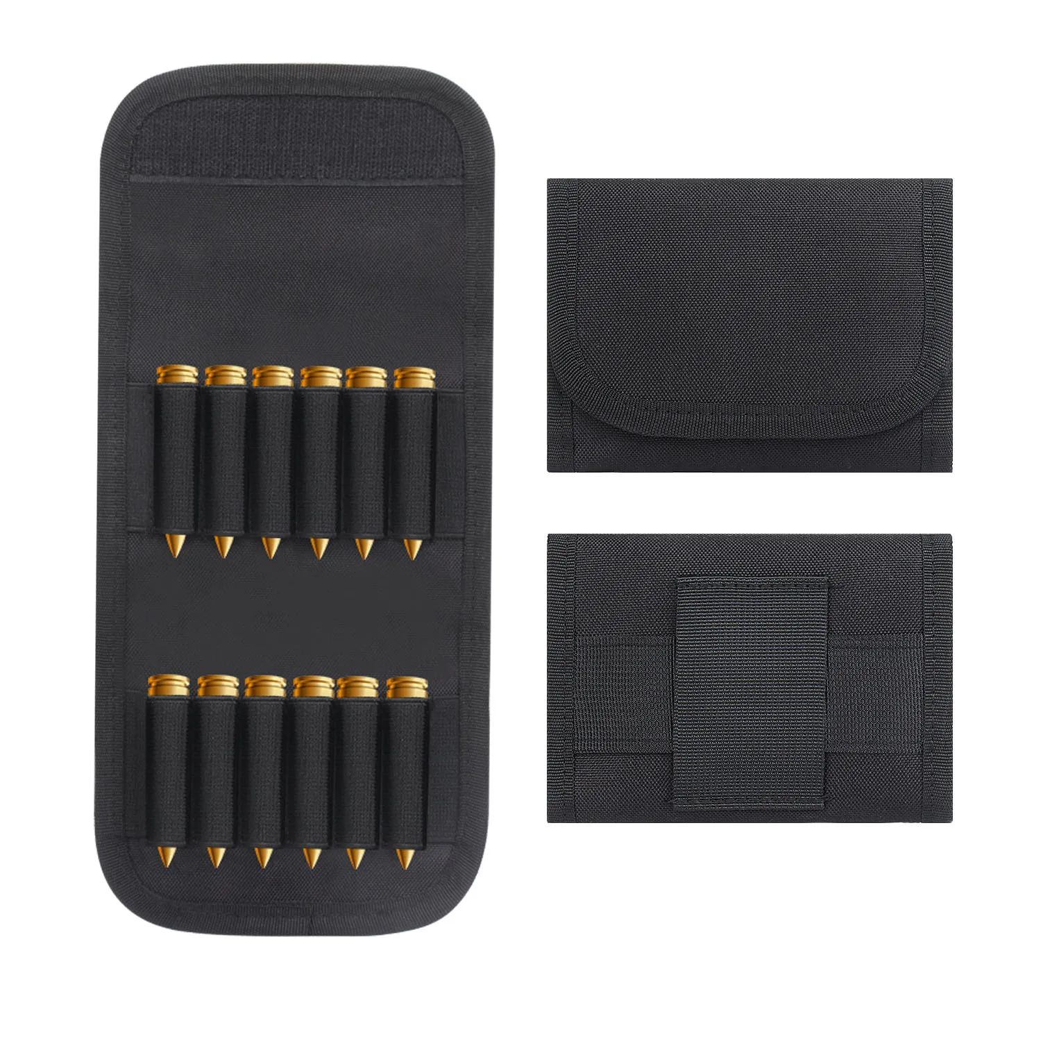 

Kosibate 12 Rounds Tactical Ammo Pouch Molle Foldable Carrier Bag Bullet Shell Holder Rifle Cartridge Hunting Accessories
