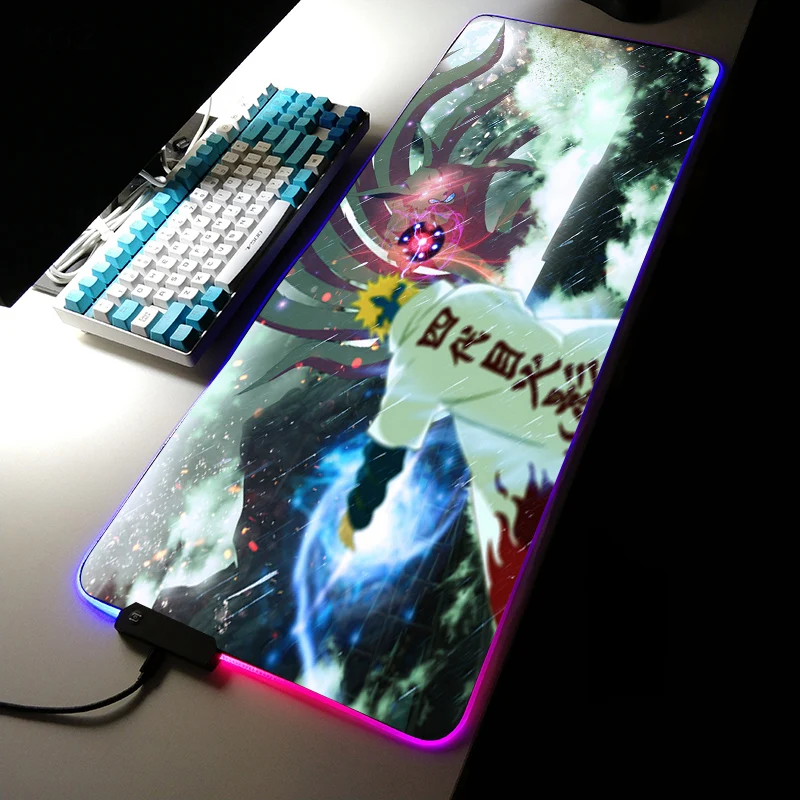 

XGZ RGB Mouse Pad Tablet Gaming Mousepad Anime Table Mat LED Lighting Illumination Home Computer Notebook Essential Keyboard Pad