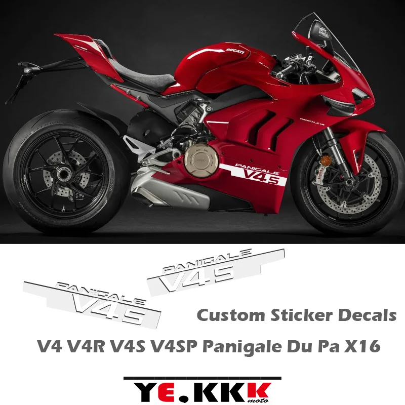 

For Ducati Panigale V4 V4S V4R V4SP Lower Fairing Custom Sticker Decals Cutout Red Black Hip Carene Du Pa X16