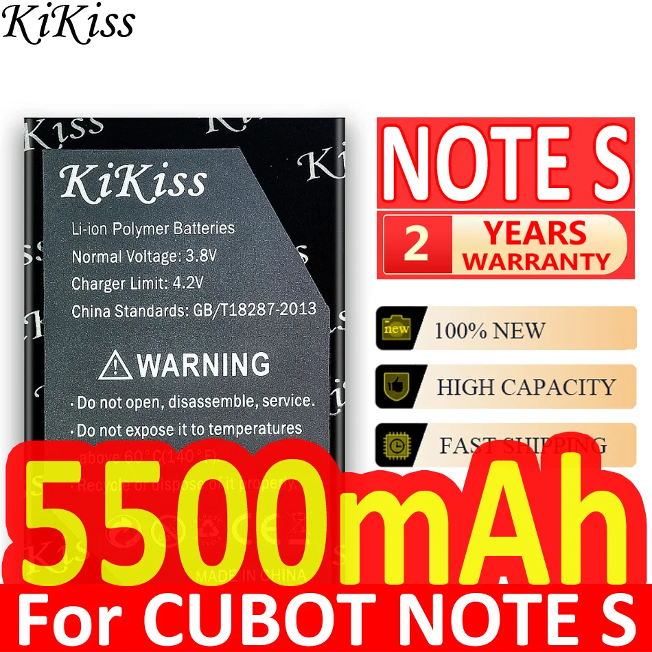 

Аккумулятор Kikiss NOTE 5500 мАч для CUBOT NOTE S, аккумулятор, батарея + номер отслеживания