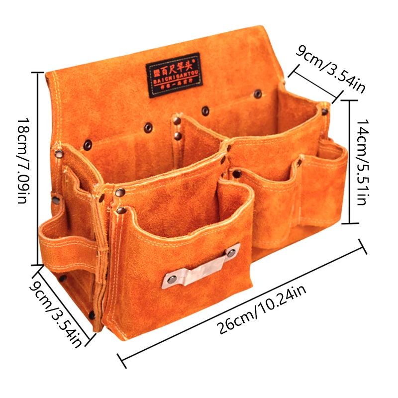 Кобура из воловьей кожи сумка-органайзер для инструментов электрика большая