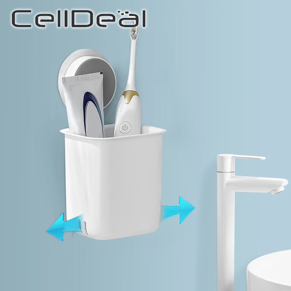 

Wall Mounted Toothbrush Holder Toothpaste Mouth Cup Waterproof Holder Drill-Free Storage Shelf Portable Rack Bathroom Supplies